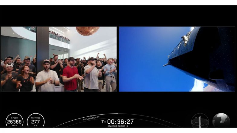 World News | SpaceX Starship Successfully Deploys 26 Starlink V3 Satellites, Next Up Possible Human 'inter-planetary' Missions