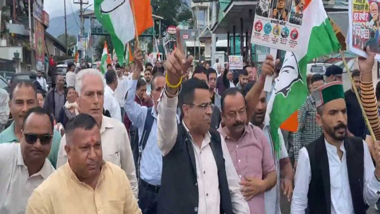 India News | Himachal Congress Holds Statewide Protest, Demands CEC Gyanesh Kumar’s Resignation