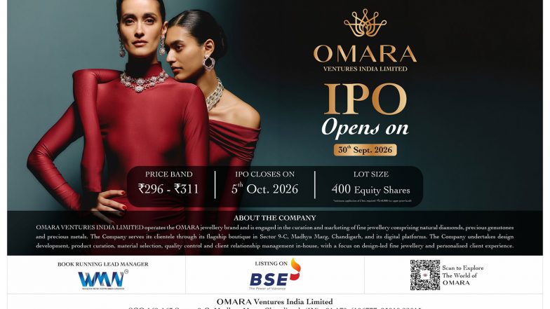Business News | Omara Jewellery IPO Opens Tomorrow: INR 41.99 Crore Issue, Price Band, Lot Size and Key Details