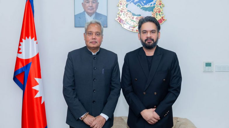 World News | Indian Ambassador to Nepal Naveen Srivastava Makes Farewell Call on Nepal PM Balendra Shah