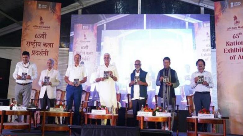 India News | Union Minister of Culture and Tourism Gajendra Singh Shekhawat Felicitates 20 Award-winning Artists at National Exhibition of Arts