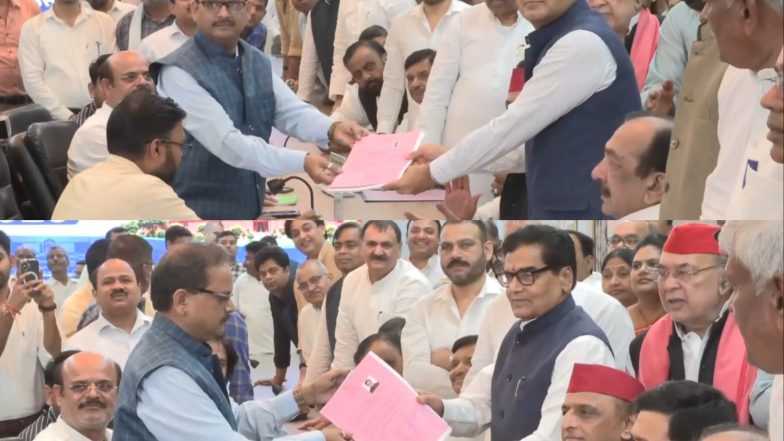 India News | SP’s Ram Gopal Yadav, Dhanraj Nathwani File Nominations for Rajya Sabha from Uttar Pradesh