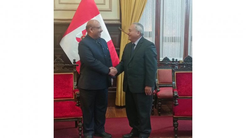 India News | Delhi Assembly Speaker Vijender Gupta Visits Peru Parliament, Holds Talks with Senator 
