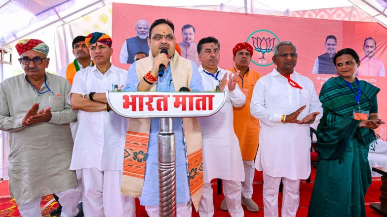 India News | Rajasthan CM Bhajan Lal Sharma Congratulates BJP Workers on Barmer, Jaisalmer, and Balotra Local Body Elections Performance