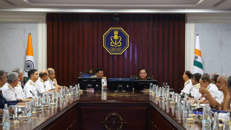 India News | Army Chief Gen Dhiraj Seth Interacts with Naval Commanders, Stresses Tri-Service Synergy