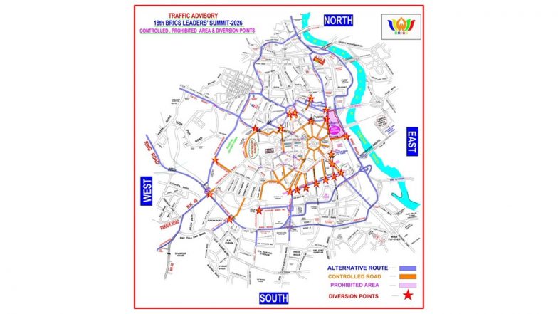 Delhi Traffic Advisory for September 8: Traffic Diversions, Restrictions Ahead of BRICS Summit Rehearsal