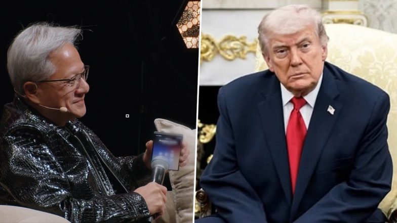 Jensen Huang Puts Donald Trump on Speakerphone as US President Declares AI Won&rsquo;t Take Over the World (Video)