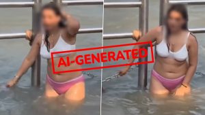 Is the Viral Video of Woman in Undergarments Bathing in Ganga at Haridwar Real? Here's the Fact Check.