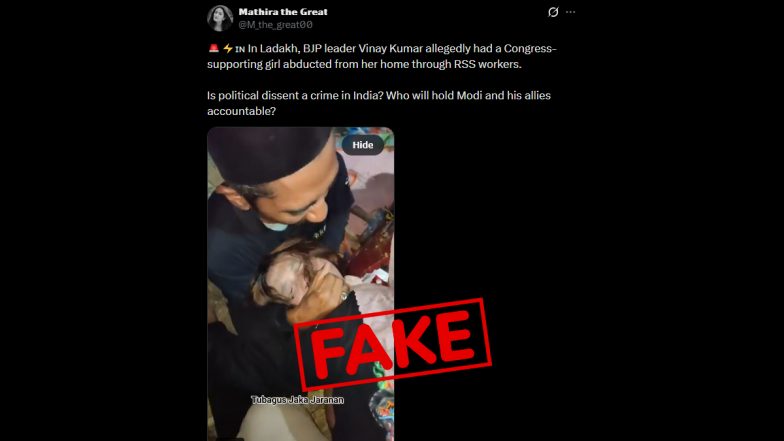 Did BJP Leader Vinay Kumar Abduct a Girl With RSS Workers in Ladakh? Fact Check Calls Claim Fake