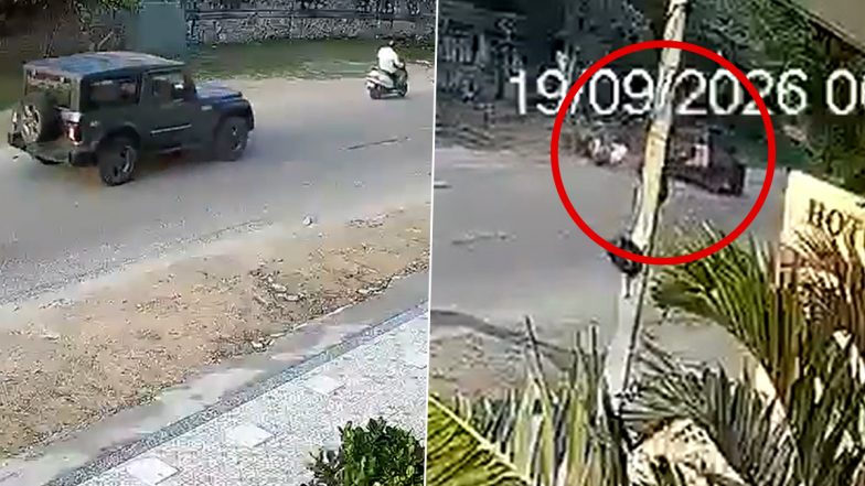 Jaipur Hit-and-Run Video: 57-Year-Old Dairy Operator Killed After Speeding Thar Hits Scooter
