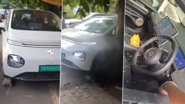 Viral Video Shows Locked MG Windsor EV Moving On Its Own in Ludhiana, Hitting Street Vendors