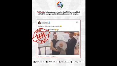 Did PM Narendra Modi Gift a Self-Portrait to Xi Jinping? Fact Check Calls Claim Fake