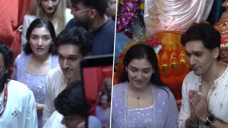 Govinda&rsquo;s Children Yashvrdhn Ahuja and Tina Seek Blessings at Lalbaugcha Raja