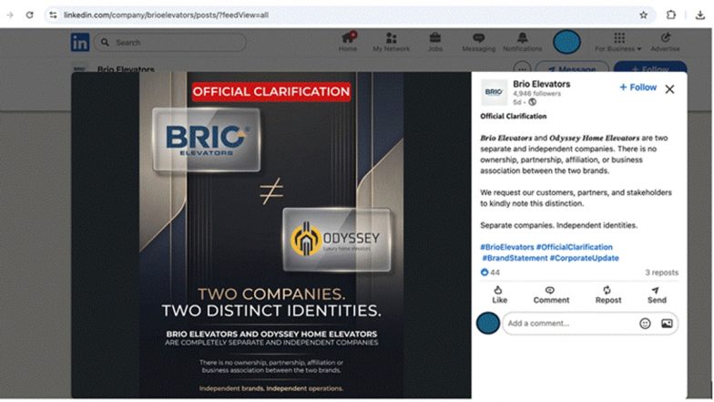 Brio Odyssey: Common Directors Expose 'No Affiliation' Claim