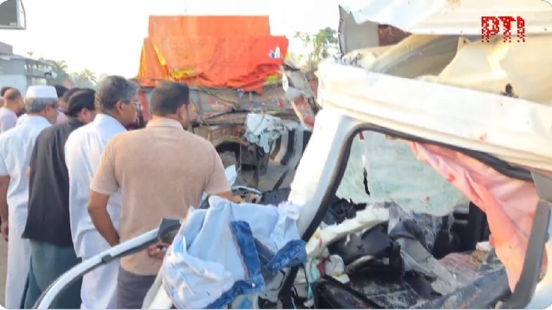 Kerala Accident: 8 Engineering Students Killed as Car Gets Crushed Under Stationary (Video)