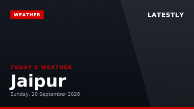 Jaipur Weather Forecast & Update for Today, Sunday, 20 September 2026: Clear Skies and Warm Temperatures, High of 33&deg;C