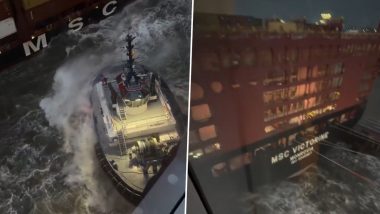 Cruise Ship Mein Schiff 3 Collides With Container Vessel in Germany Port Amid Stormy Conditions (Video)