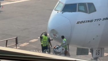 Emirates Flight EK 517 From Delhi to Dubai Delayed After Bird Strike (Video)