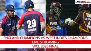 sports-England Champions vs West Indies Champions, Live Streaming and Free Telecast of World Championship of Legends 2026 Final in India