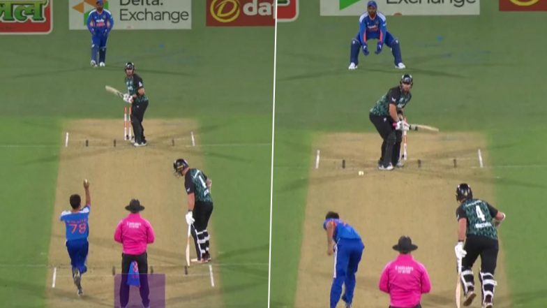 Glenn Phillips Switch Hit Six Video: Kiwi Star Pulls Off Stunning Shot Against Bhuvneshwar Kumar During IND vs NZ 1st T20I 2026