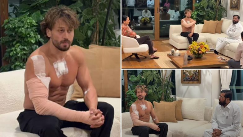 Tiger Shroff Firing Case: Actor Seen in Bandages in First Photos After Incident, Meets Maharashtra Dy CM Eknath Shinde
