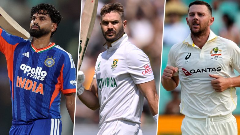 Shreyas Iyer Climbs to Career-Best 4th Spot in ICC T20I Batting Rankings; Aiden Markram, Josh Hazlewood Rise in Tests