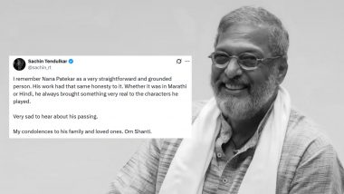 Sachin Tendulkar Condoles Actor Nana Patekar's Sudden Demise, Pens Down Emotional Tribute on Social Media