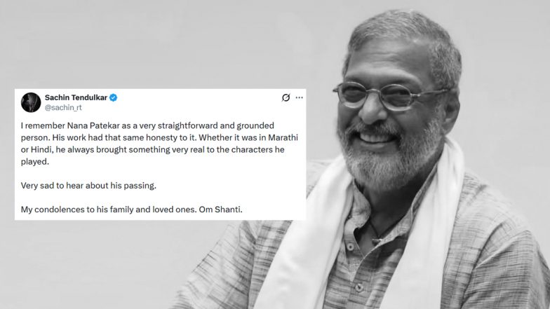 Sachin Tendulkar Condoles Actor Nana Patekar's Sudden Demise, Pens Down Emotional Tribute on Social Media