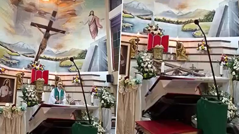Catholic Priest Dies After Falling Crucifix Strikes Him During Livestreamed Mass in Ecuador (Disturbing Video)