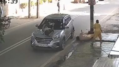 Delhi Accident Video: Elderly Couple Hit by SUV in Kirti Nagar, Woman Driver Arrested