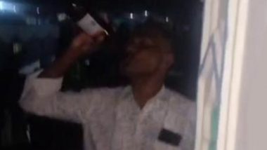 Viral Video Shows Karnataka Cop Allegedly Drinking on Mosque Terrace; Constable Suspended