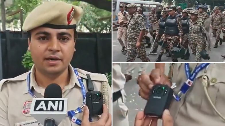 Jantar Mantar Protest: Delhi Police Deploy Body Cameras as CJP Accuses Government of Waging War on People (Video)