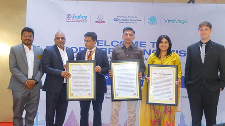 Business News | Colgate India Sets a World Record for the 'Largest Multi-Location Oral Screening Programme' Reaching over 3 Lakh Students in 10 Days