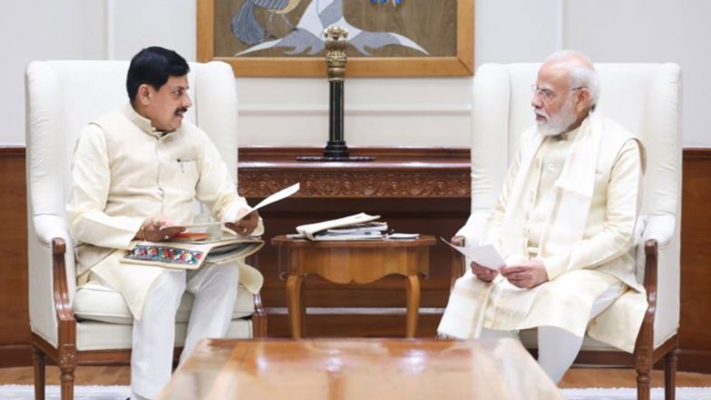 India News | MP CM Mohan Yadav Meets PM Modi, Apprises Him of Welfare Schemes, Seva Sankalp Campaign