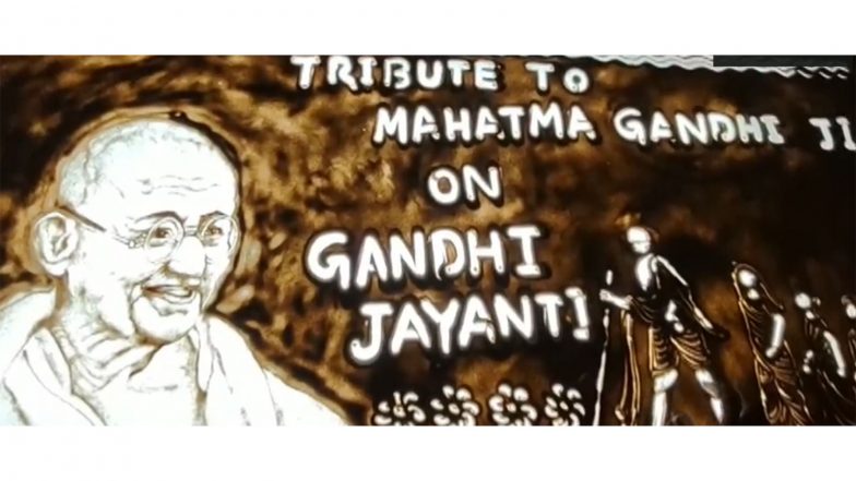 Entertainment News | Gandhi Jayanti: Sudarsan Pattnaik’s Students Pay Tribute to Mahatma Gandhi Through Sand Art