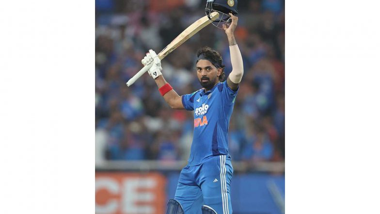 Sports News | KL Rahul Completes 10,000 International Runs, Marks Milestone with Explosive Ton in 3rd WI ODI