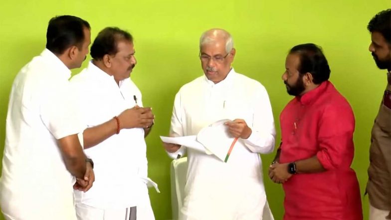 India News | PK Krishnadas-led BJP Delegation Meets Keralam Governor, Seeks Minister OJ Janeesh's Removal 