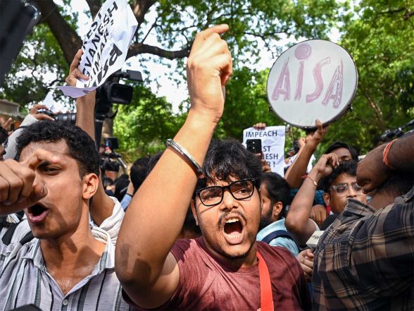 India News | Delhi: AISA, Other Groups Hold Protest March Near Ashok ...