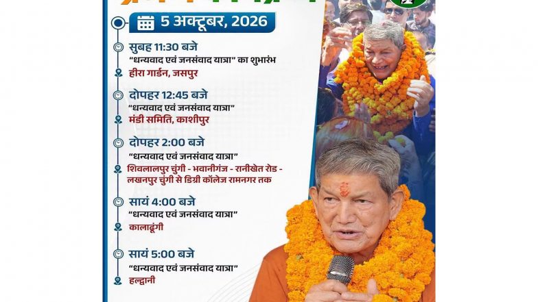India News | Harish Rawat Vows to Go Ahead with 'Dhanyawad Yatra' Despite Warning from Congres High-Command