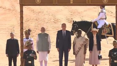 World News | Swiss President Guy Parmelin Accorded Grand Ceremonial Welcome at Rashtrapati Bhavan as Three-day India State Visit Begins