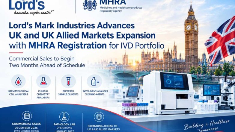 Business News | Lord’s Mark Industries Advances UK & Allied Countries Expansion with MHRA Registration for IVD Portfolio