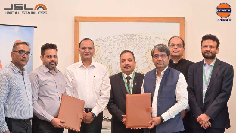 Business News | Jindal Stainless, Indian Oil Renew Lubricants Partnership for Five Years, Eye Deeper Technical Cooperation