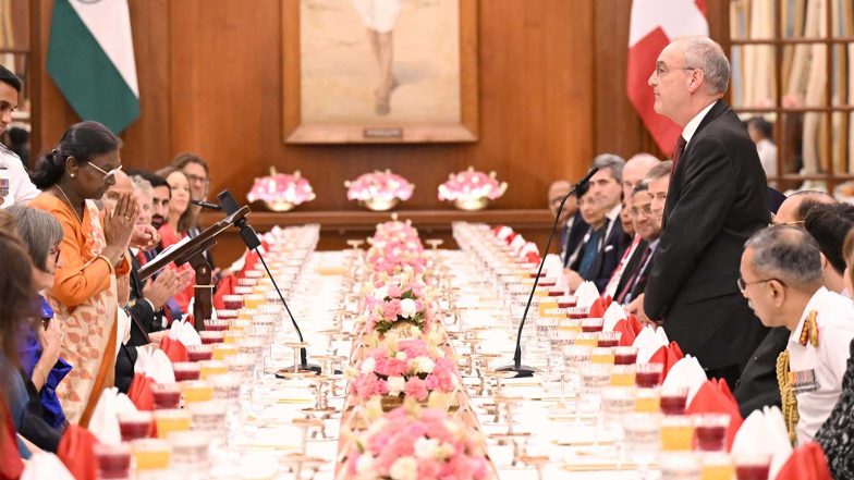 World News | Switzerland Important Trade, Investment Partner for India: President Murmu at Banquet for Swiss President