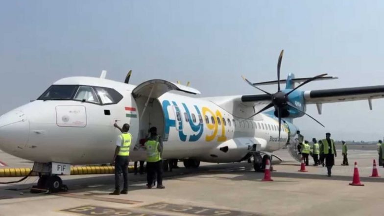 India News | FLY91 Begins Operations from Navi Mumbai International Airport, Launches Direct Flights to Four Destinations