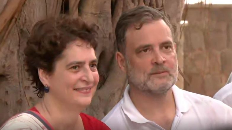 India News | Rahul, Priyanka Gandhi Stage Sit-in Outside EC Office as INDIA Bloc Raises Demand for CEC's Resignation