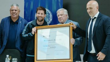 Sports News | Messi Receives Honorary Doctorate from University of Beunos Aires Ahead of Farewell International Match