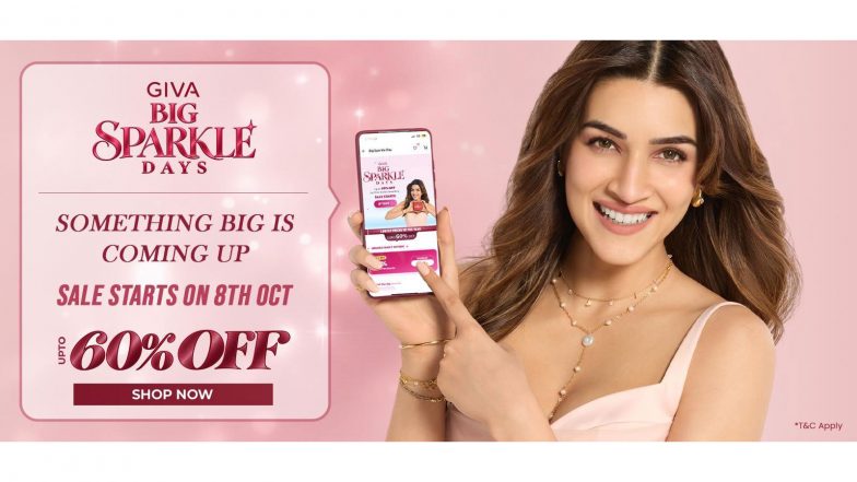 Business News | GIVA Brings the Best Price of the Year with ‘Big Sparkle Days’, Offering Up to 60% OFF
