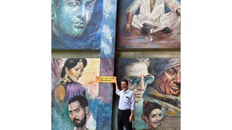 Entertainment News | Japan Ambassador Ono Keiichi Visits Film City in Mumbai, Poses Near Popular 'Wall of Fame'