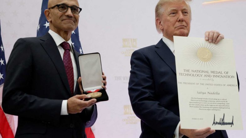 World News | Microsoft Reacts to US Immigration Crackdown While Trump Honours Nadella
