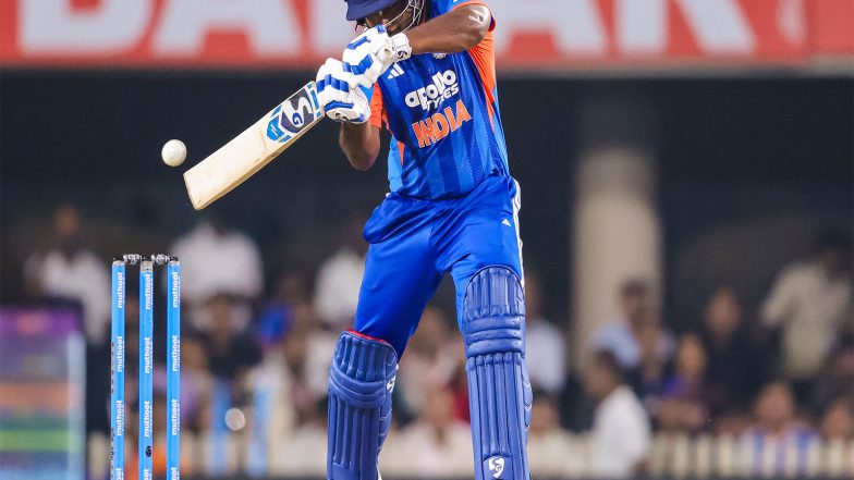 Sports News | Samson’s 82, Explosive Knocks from Kishan, Iyer and Varma Power India to 249/5 Against West Indies